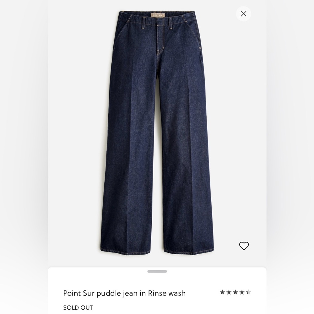 J. Crew point sur puddle Dark Blue Flare Jeans